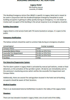 Ejemplo de plan y procedimiento de emergencia contra incendios en un hotel | complejos turísticos